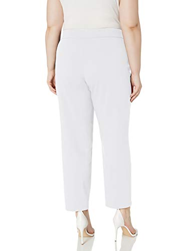 Alfred Dunner Petite Womens PetiteClassic Allure Fit Proportioned Pant with Elastic Comfort Waistband, White, 8P3