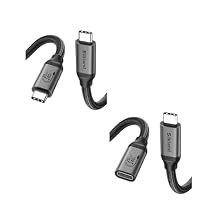 Silkland 3.3+3.3ft USB C Cable and USB C Extension Cable 3.2 Gen 2x2, 240W Charging Speed 20Gbps High Speed Data Transfer