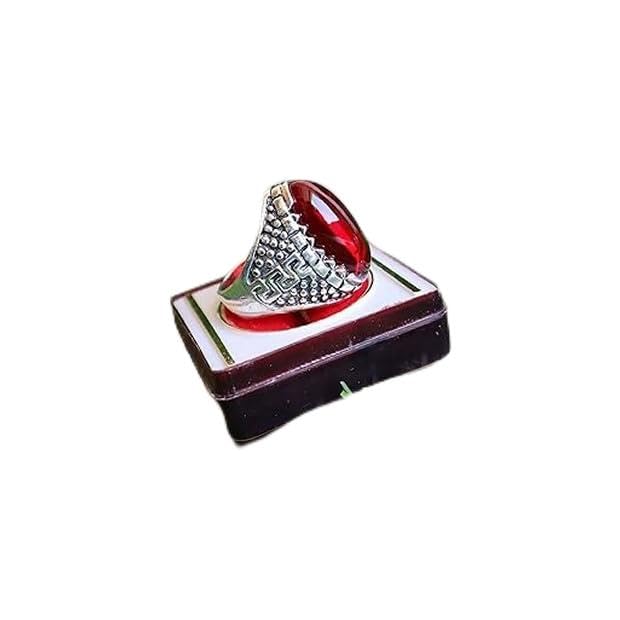 Salvus APP SOLUTIONS Bold and Masculine: Red Crystal Stone Ring for Men and Boys - Adjustable Metal Accessory (B0BVBQ6365) Amazon Price History, Amazon Price Tracker