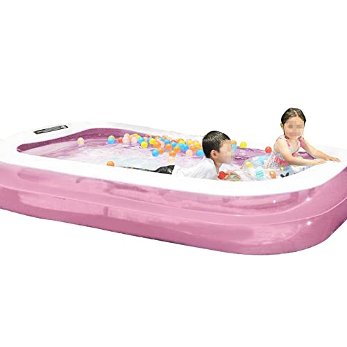 seiyishi プール ビニールプール 子供用プール 家庭用 大型 夏 262cm×170cm 2気室 レジャープール 夏の日 ウォーターパーティー お庭 屋外用 SY-YC-025 (ピンク)
