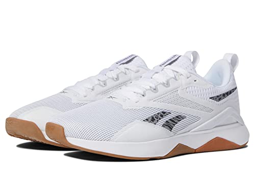 Reebok Womens Nanoflex V2 Shoes Training Shoe, FTWR White/core Black Rubber gum-03, 8.5