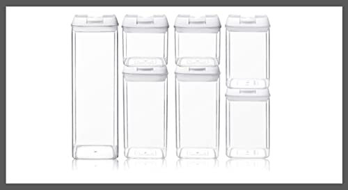 Airtight Food Storage Containers Set -7 PC - Pantry Organization, Clear, Stackable Pantry Containers for Keeping Pantry Staples Fresh and Organized with Easy Lock Lids, BPA Free - Image 3