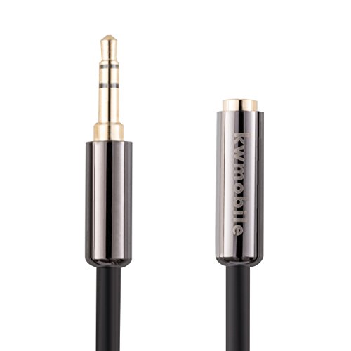 Kwmobile Cable alargador de Audio Jack 5M - Conector Universal de Macho a Hembra de 3.5MM para Entrada Auxiliar - para móvil Auriculares Coche casa