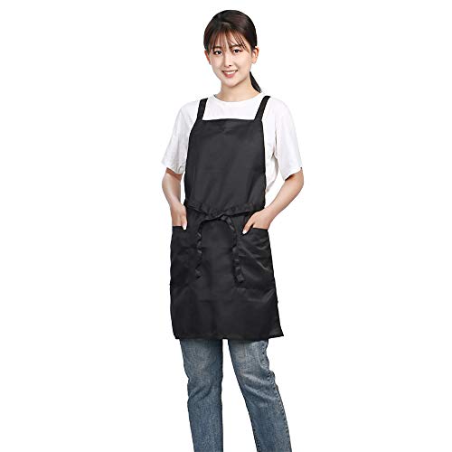 まがり堂 子ども用 学校 エプロン 【シンプル】 (ショート/ブラック/黒色) (丈が選べる2タイプ)