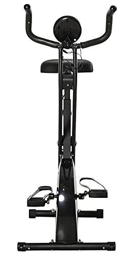 EUROFEST - BICICLETA PLEGABLE CON PULSOMETRO Bicicleta Elíptica para casa Multifuncional Pulsómetro, Pantalla LCD Intensidad Regulable Color Negro