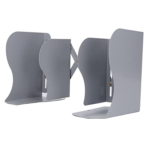 Serre-Livres rétractable en métal gris réglable pour bureau