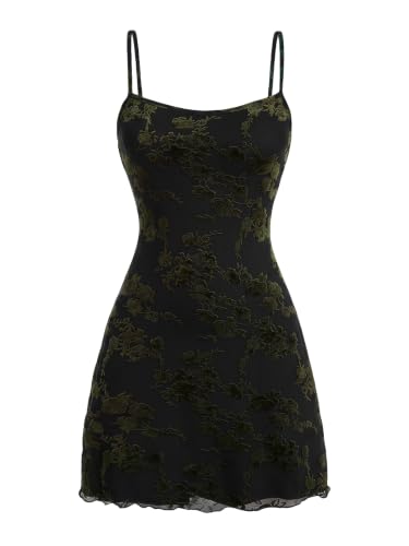 Image of Milumia Women's Summer Mini Dress 90s Boho A Line Mesh Short Dresses