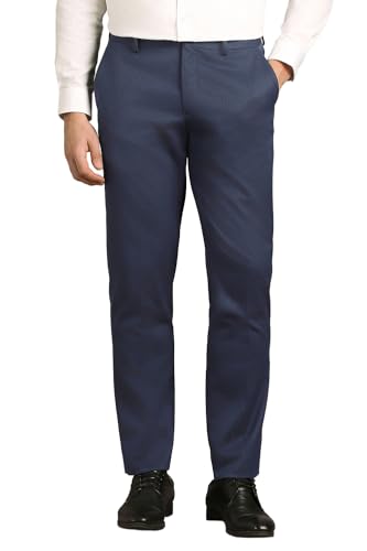 Image of Louis Philippe Men's Slim Fit Everyday Smart Wear Comfort Stretch Work Ready Textured Formal Trouser