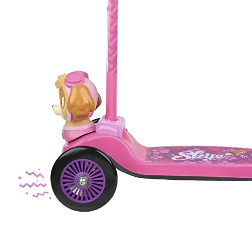 Paw Patrol Sky Self Balancing Kick Scooter Toddler Scooter & Kids Scooter, Extra Wide Deck, 3 Wheel Platform, Foot Activated Brake, 75 Lbs Limit, Kids & Toddlers Girls Or Boys, For Ages 3 And Up #TOP2