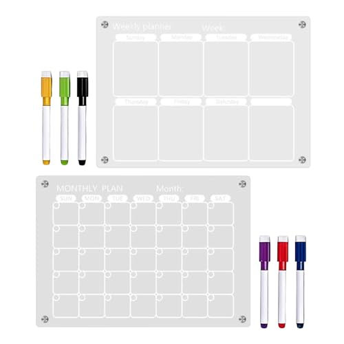 Modern Acrylic Calendar, Dry Erase Magnetic Board, 11.69×8.27in Set With Clear Layer, Transparent Schedule Planner, Wall Calendar With Sleek Design, Home Organization Tool For Offices And Classroom