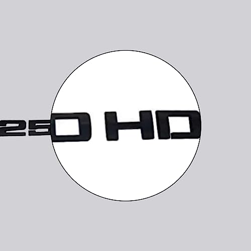 Image of 2 pcs 2500 hd Emblem Decal Sticker Modified Car Hood Door Side Fender Trunk Self-Adhesive Logo Nameplate Rear Badge Logo (Black)