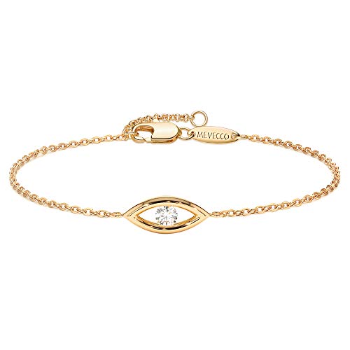 Image of MEVECCO Bracelet for Women 14K Gold Plated Dainty Chain Simple Jewelry Cute Handmade Minimalist for Her