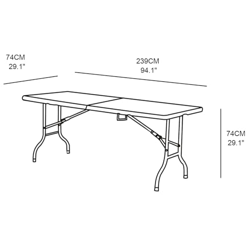 Table pliante WERKA PRO 239x74 cm grand format avec pieds rabattables