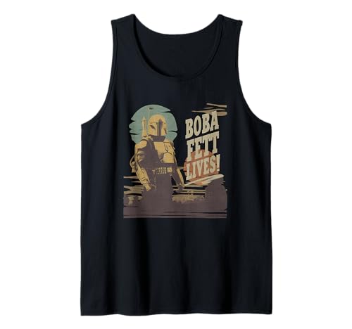 T-shirt sans manche Star Wars The Book of Boba Fett Lives vêtement été geek
