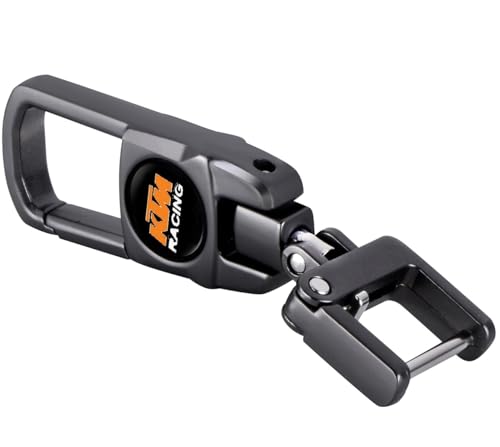Image of NIVIZEN Heavy Duty Metal Bike Keychain | Suitable for KTM RC Duke 125, 200, 250, 390 Bikes | 360 Rotating Spring Lock Key Accessories | Durable Gun Metal Black Keychain