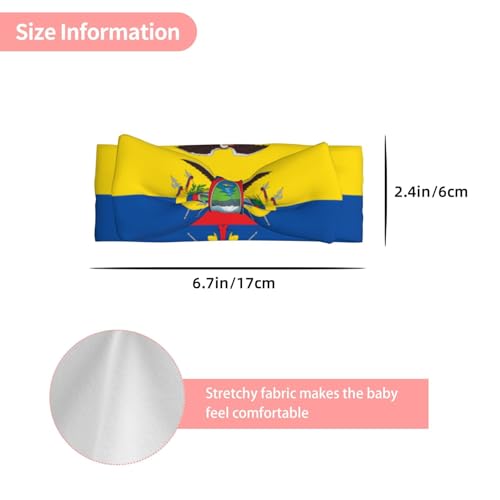 Flag of Ecuador Picture Baby Bow Headband - Delicate Hair Accessories for Newborns, Infants, Toddlers - Skin-friendly Hairband3