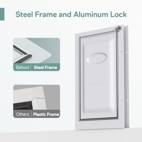 Baboni PD-2-L 3-Flaps Pet Door For Interior And Exterior Doors, Steel Frame And Telescoping Tunnel, Strong And Durable Dog Door (Pets Up To 100 Lb) -Large thumb #4