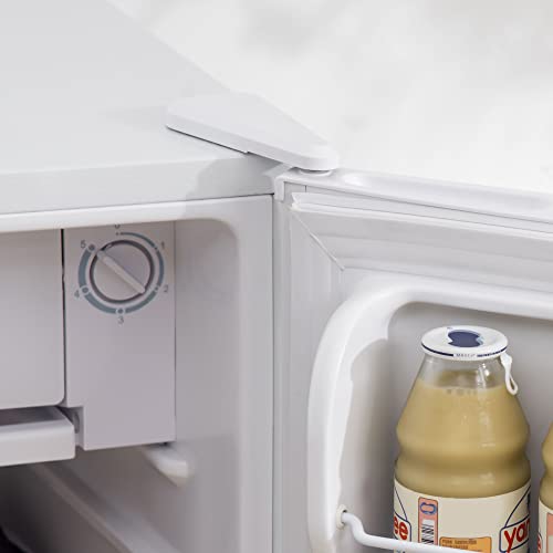 Homcom Mini Fridge With Freezer, 3.2 Cu.ft Compact Refrigerator With Adjustable Shelf, Mechanical Thermostat And Reversible Door For Bedroom, Dorm, White #TOP7