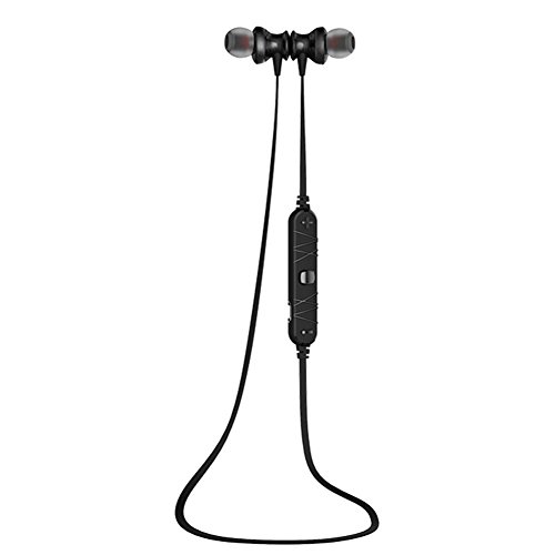 Fulltime® Awei A980BL Sport Bluetooth 4.0 CVC 6.0 Geräusch-Isolation In-Ear-Kopfhörer Magnetic Sweatproof Wireless-Earbuds für iPhone, Samsung Android-Smartphones, Sport-Kopfhörer Earbuds mit Mikrofon Fernbedienung mit Ohrbügel und Kleinpaket (Schwarz)