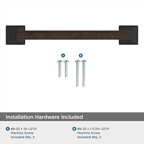 Amerock | Cabinet Pull | Oil Rubbed Bronze | 5-1/16 inch (128 mm) Center-to-Center | Ville | 1 Pack | Drawer Pull | Cabinet Handle | Cabinet Hardware - Image 3