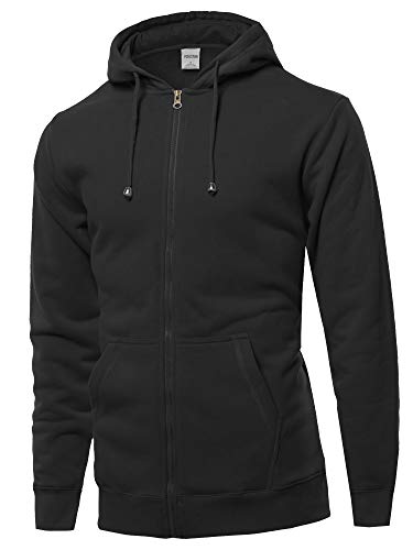 Solid Dry Fit Zip Up Hoodie Black XL