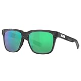 Costa Del Mar Gafas de sol rectangulares Pescador para hombre, Gris red/goma azul/gris polarizado, 580 g, 55 mm
