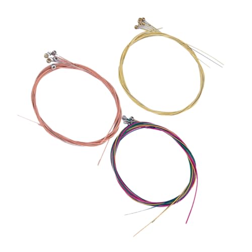 COSMEVIVI Folk String Set 6 Soft Brass Strings for Acoustic Guitar 3 Sets Easy Handling