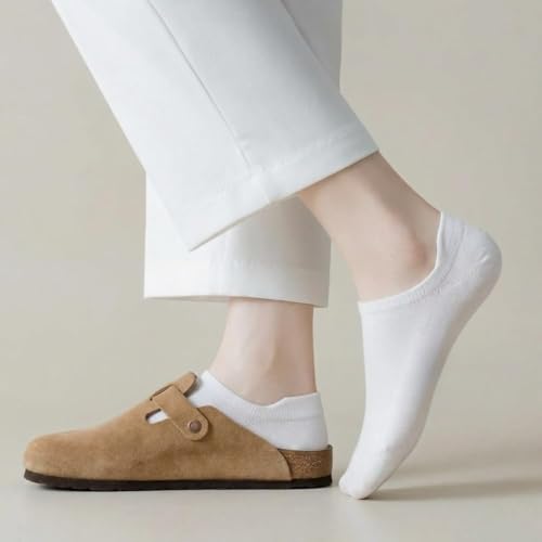 Image of Ankle Socks for Women Pure Cotton No Show Socks Womens with Heel Tab Color Low Cut Soft 5 Pairs 4-8