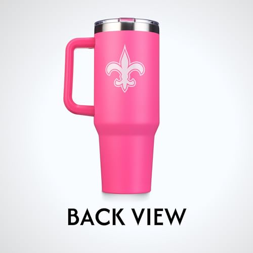 Image of The Memory Company Officially Licensed NFL - New Orleans Saints 40oz Pink Game Day Tumbler with Team Logo