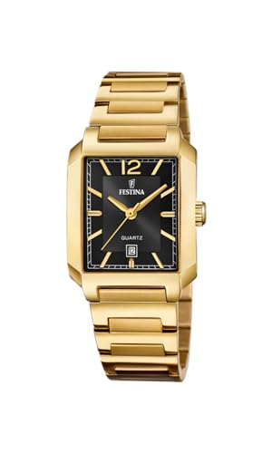 Festina Damen Analog Quarzuhr Edelstahl 316L Goldfarben - Quarzwerk - Hochwertiges Mineralglas - Wasserdicht 5 ATM - Kalender F20680/4