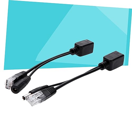 Uonlytech 4 piezas Adaptador Divisor Poe Splitter Cable para CCTV Dc Jack Alcance Poe Injector Kit para Routers WLAN Monitoreo de Seguridad miniatura 3