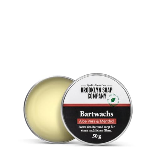 Brooklyn Soap Company Bartwachs, 50g - Beard Balm für Bartstyling von 3-Tage-Bart bis Vollbart - Starker Halt & leichter Glanz