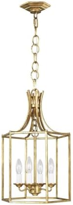 Generation Lighting-Bantry House-4 Light Small Outdoor Hanging Lantern in Uptown Chic Style-12.5 Inch Wide by 24.88 Inch