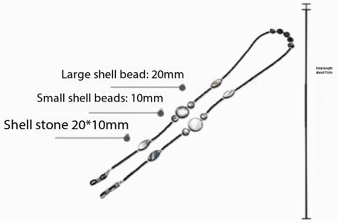Eyeglass Chain Mask Rope Sunglasses Hanging Bead String for Reading Glasses Shell Round Stone