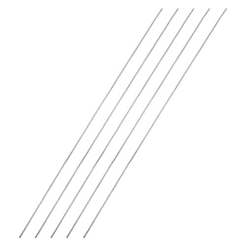 Awclub 1mm x 300mm 304 Stainless Steel Solid Round Rod Lathe Bar Stock for DIY Crafts Model Car Helicopter Airplane - 5pcs