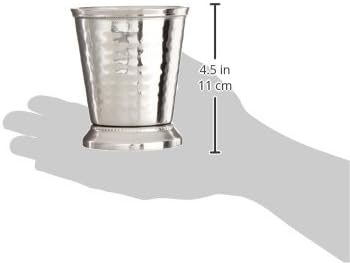 Elegance 10 oz Hammered Mint Julep Cup, Medium, Silver