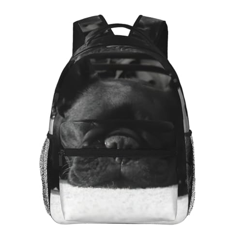 Mochila de senderismo EdWal con estampado de bulldog francés para laptop de hombre y mujer