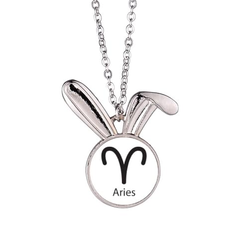 Collier lapin constellation bélier en argent pour femme né en mars et avril