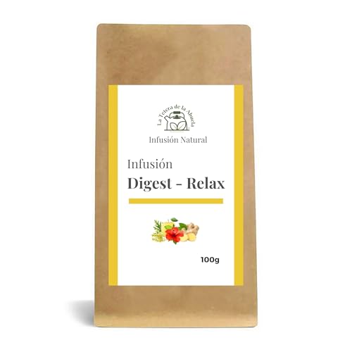 Infusión Digest Relax 100 g – Melisa, Manzanilla, Lavanda y Jengibre para Calma Digestiva y Bienestar Natural – La Tetera de la Abuela