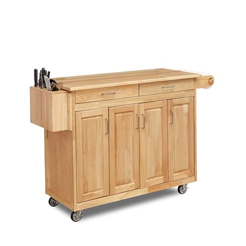 Homestyles General Line Natural Mobile Kitchen Cart, 54"W