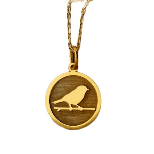 Chaîne de 45 cm moineau pendentif argent doré L_01038 pour femme
