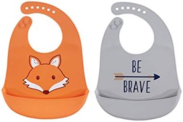 Hudson Baby Unisex Baby Silicone Bibs, Fox, One Size