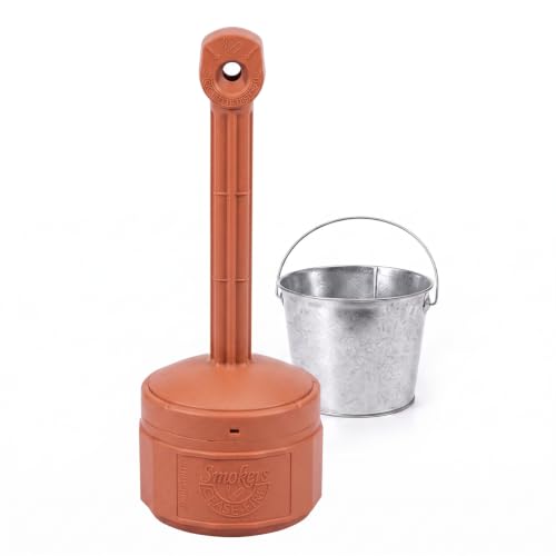 Justrite Cigarette Butt Receptacle, 1 Gallon, FM Approved, Terracotta