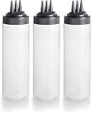LACOR - 61977 - Bottiglia tri bottiglie, Per decorare, Pasticceria, Per personalizzare piatti, Ideale per salse, Polietilene, Senza BPA, 0,7 litri (Confezione da 3)