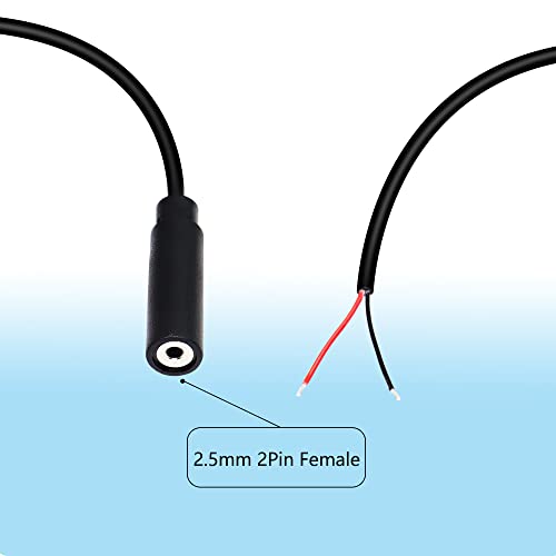 Cable audio estéreo con conector hembra 2.5mm TS 2 polos 4 unidades miniatura 3