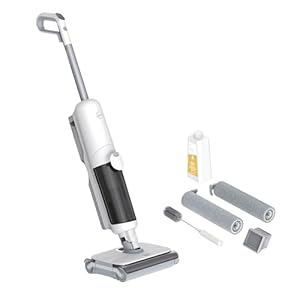 Hoover HW5 kabelloser Nass-Trockensauger und Saugwischer für Hartböden mit Hochleistungsmotor, Doppelwalzen-System, intelligente Schmutzerkennung, Selbstreinigungsfunktion, 230W [HW500]