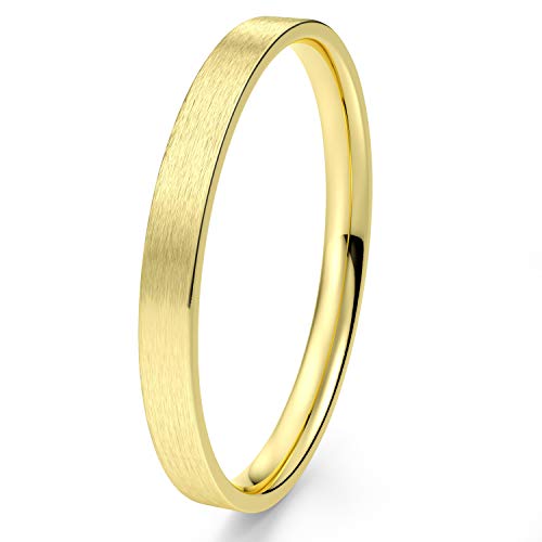 14k Yellow Gold 2mm Light Comfort Fit Brush Finish Flat Wedding Band4
