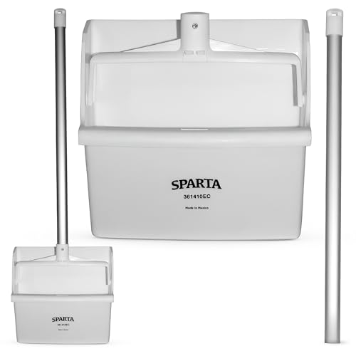 Recogedor de plástico blanco con mango de aluminio resistente de 30 pulgadas 2