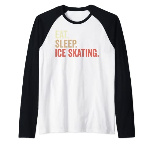 Funny Ice Skating Lovers Men Women Kids Figure Ice Skater Camiseta Manga Raglan