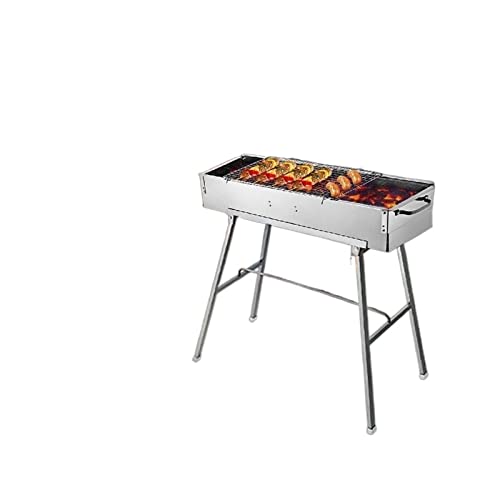 Parrilla de barbacoa carbón plegable Parrillas carne carbono acero inoxidable plegables portátiles for acampar al aire libre Picnic Cocina en el patio Resistente a la Corrosión